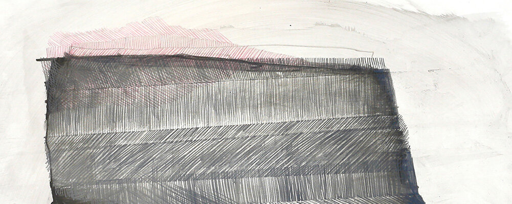 Detailed line drawing of geology in rock stack