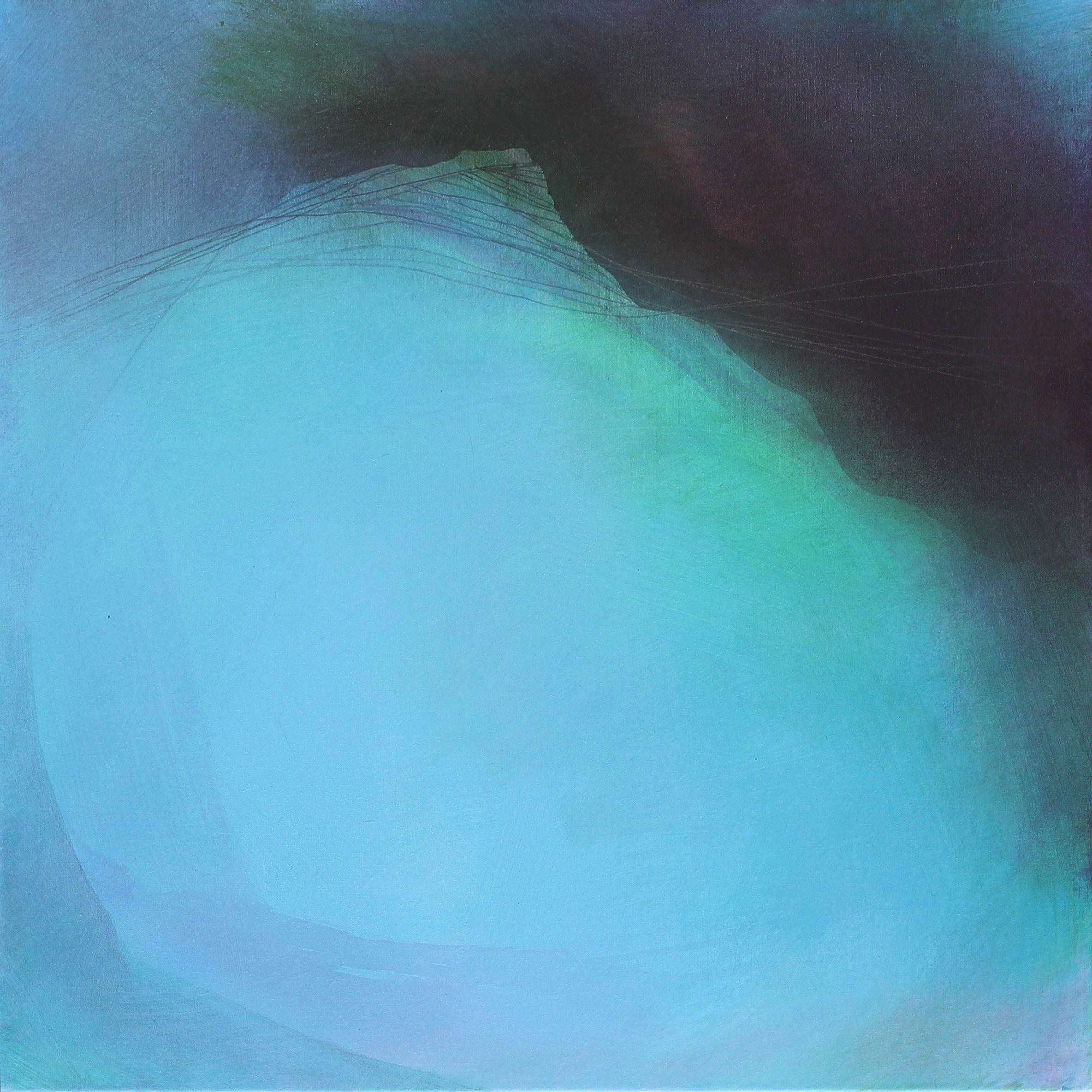 Abstract blue seascape painting of the Yorkshire coast