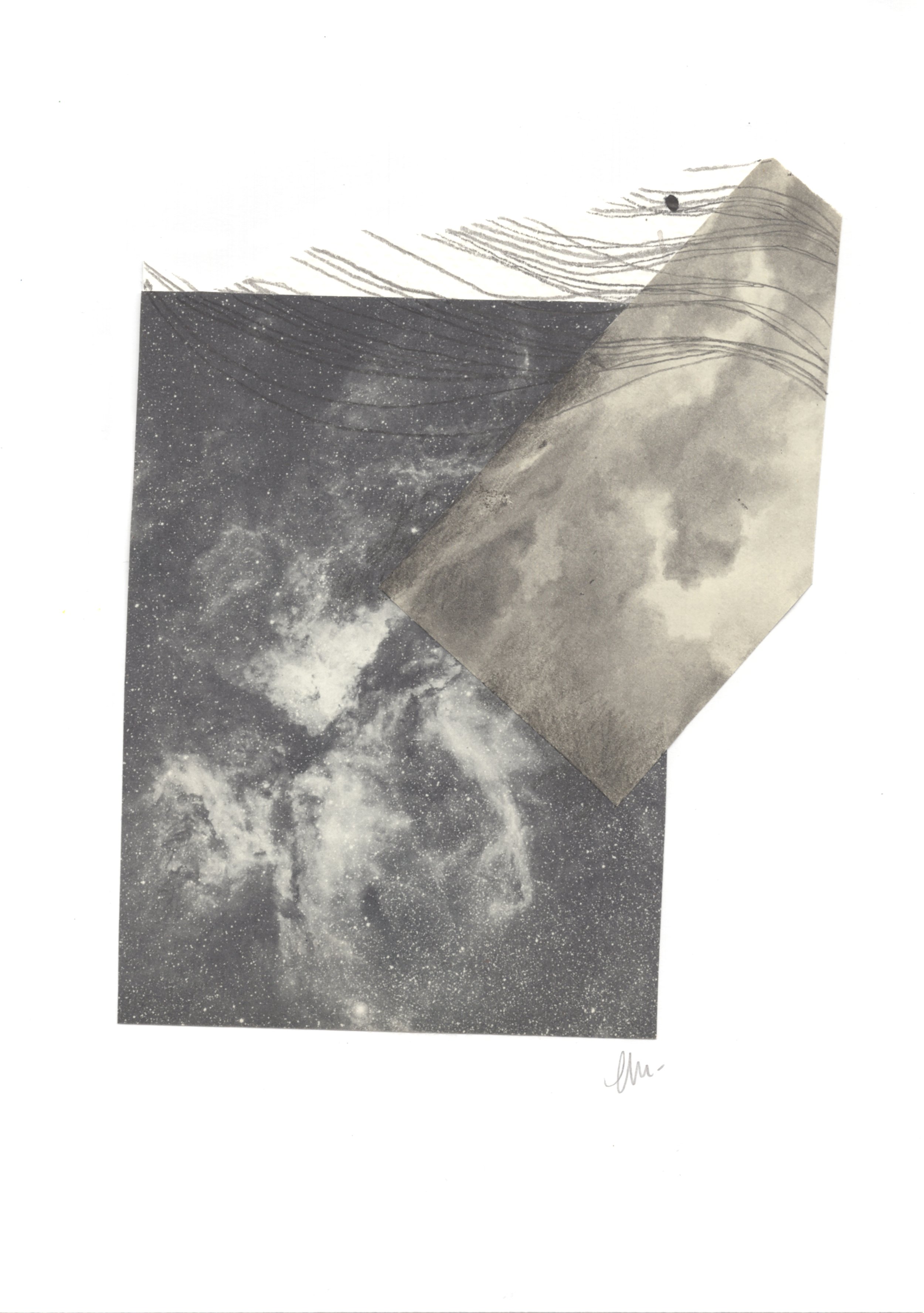 Abstract collage of sea and sky